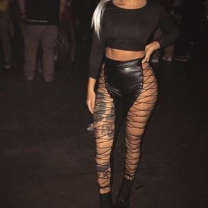 Fashion Nova Wild Hearts Lace Up Pants